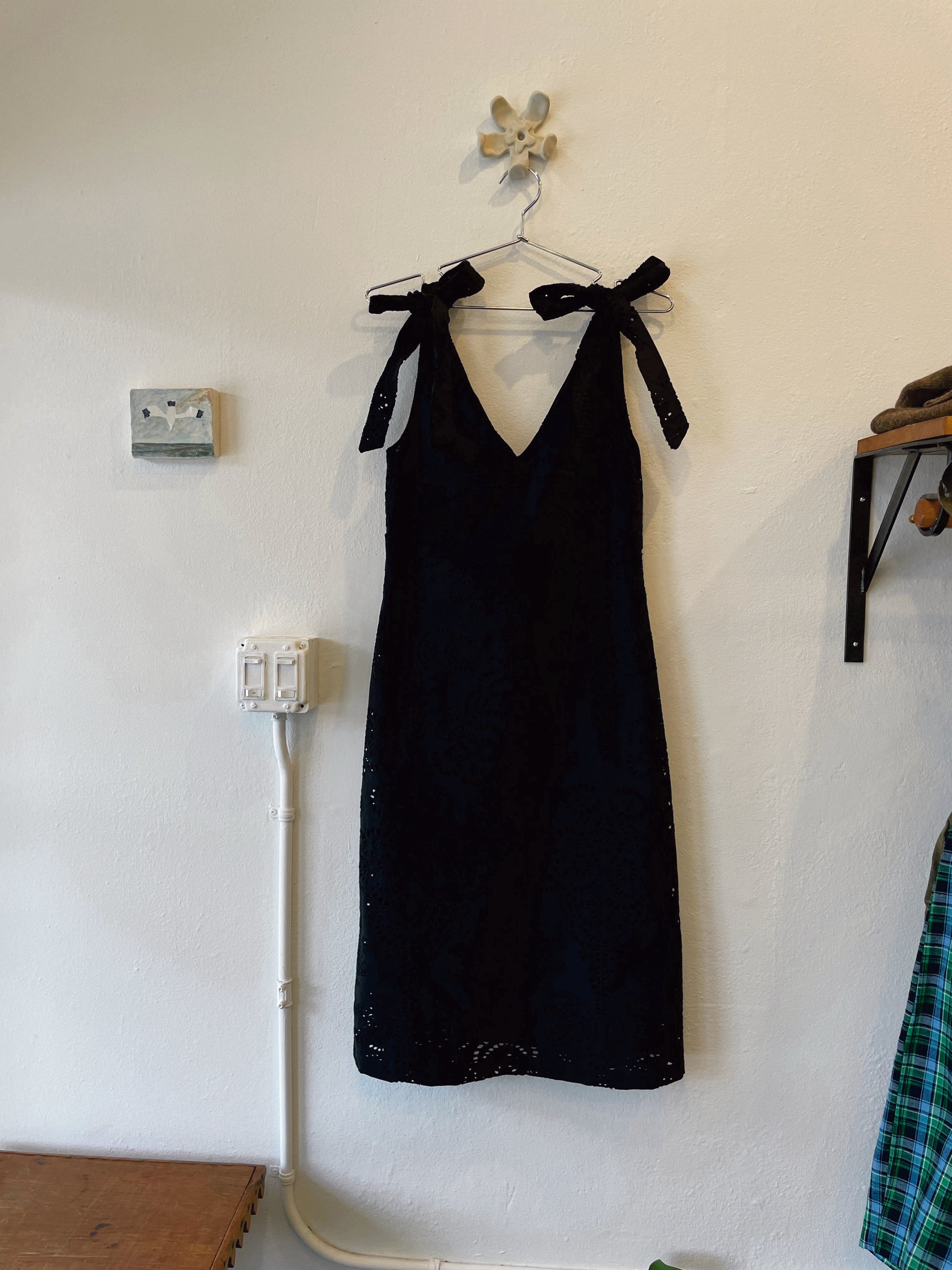 Elegant Seine Dress in Black Eyelet