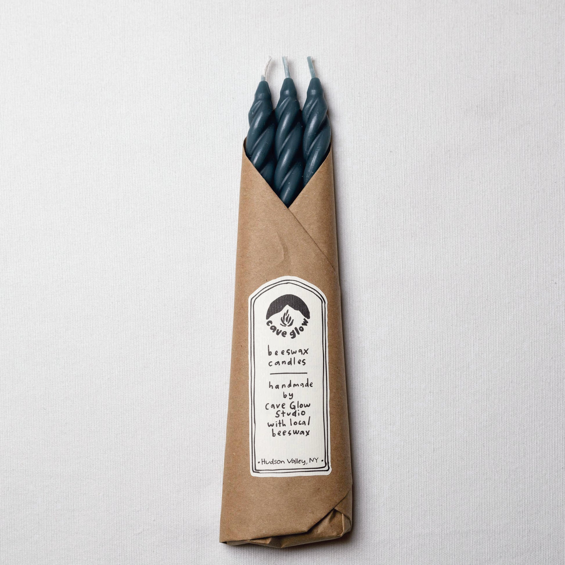 River Beeswax Spiral Taper Candles: Set of 3