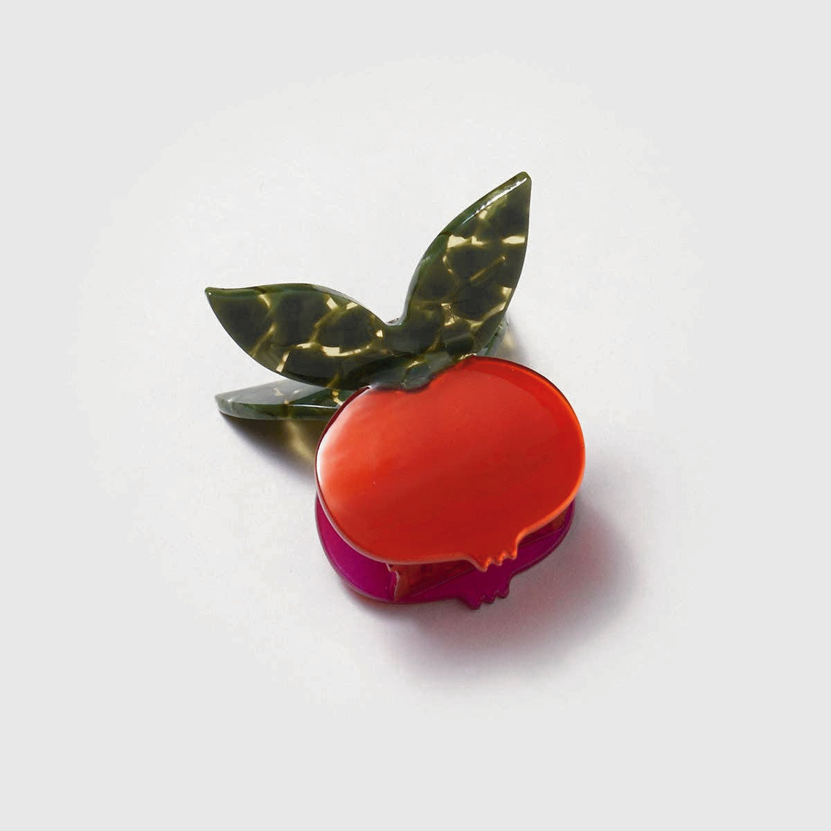 Vibrant Red Pomegranate Hair Claw with Butterfly Handle
