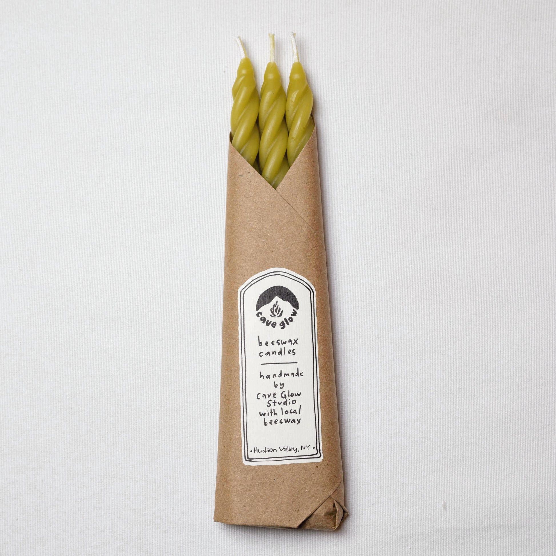 Elegant Chartreuse Beeswax Spiral Taper Candles – Set of 3