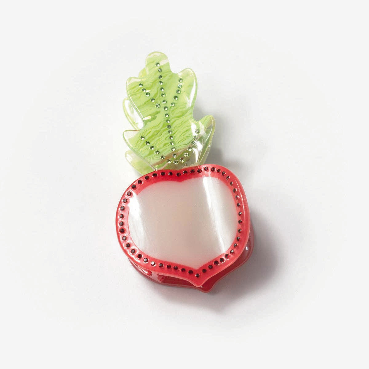 Glamorous Rhinestone Radish Slice Small Acetate Hair Claw