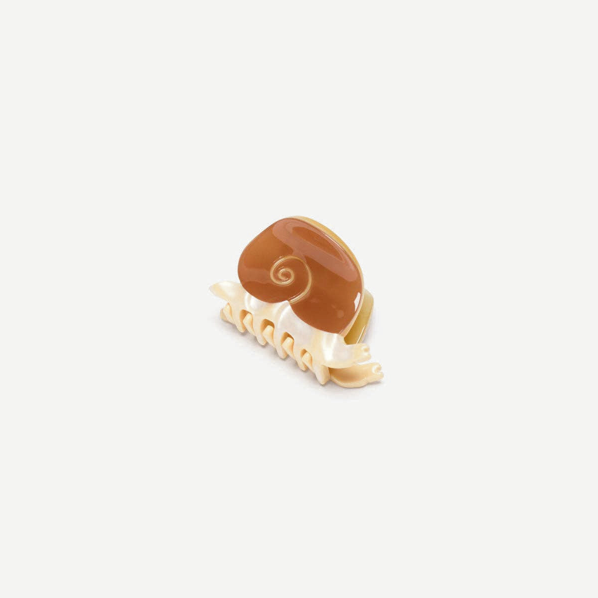 Elegant Mini Snail Hair Claw: Brown Earth Acetate Accessory