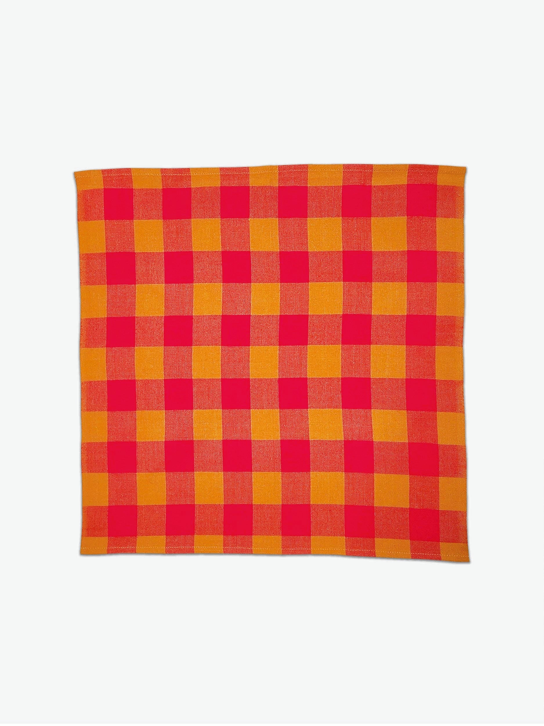 Stylish Big Pink Gingham Napkin Pair