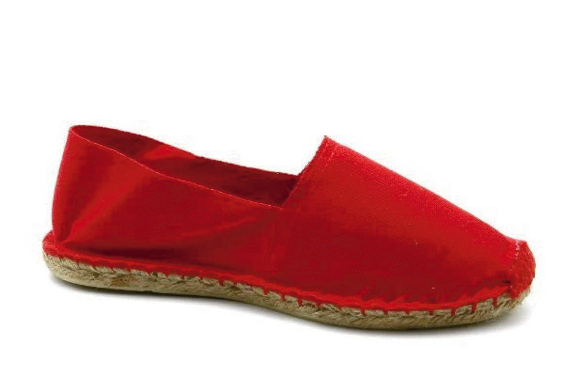 Vibrant Red Plain Basque Espadrilles