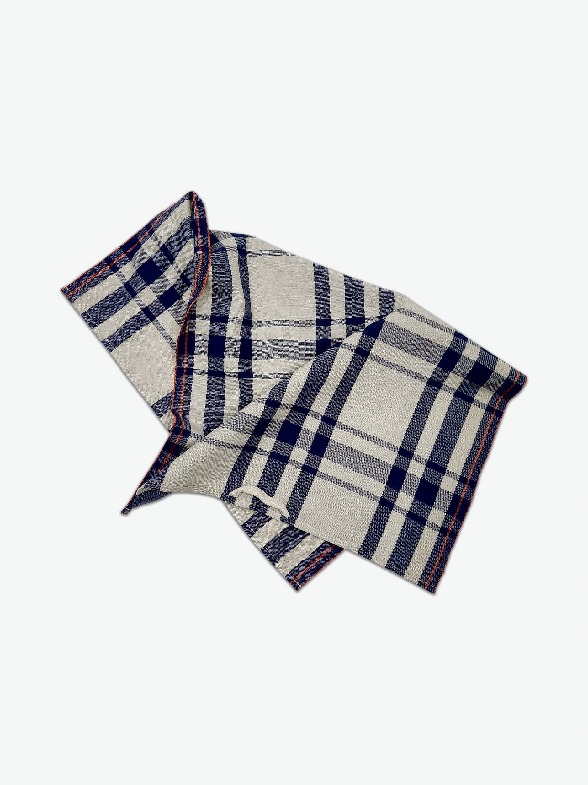Charming Navy Plaid Cotton Tea Towel
