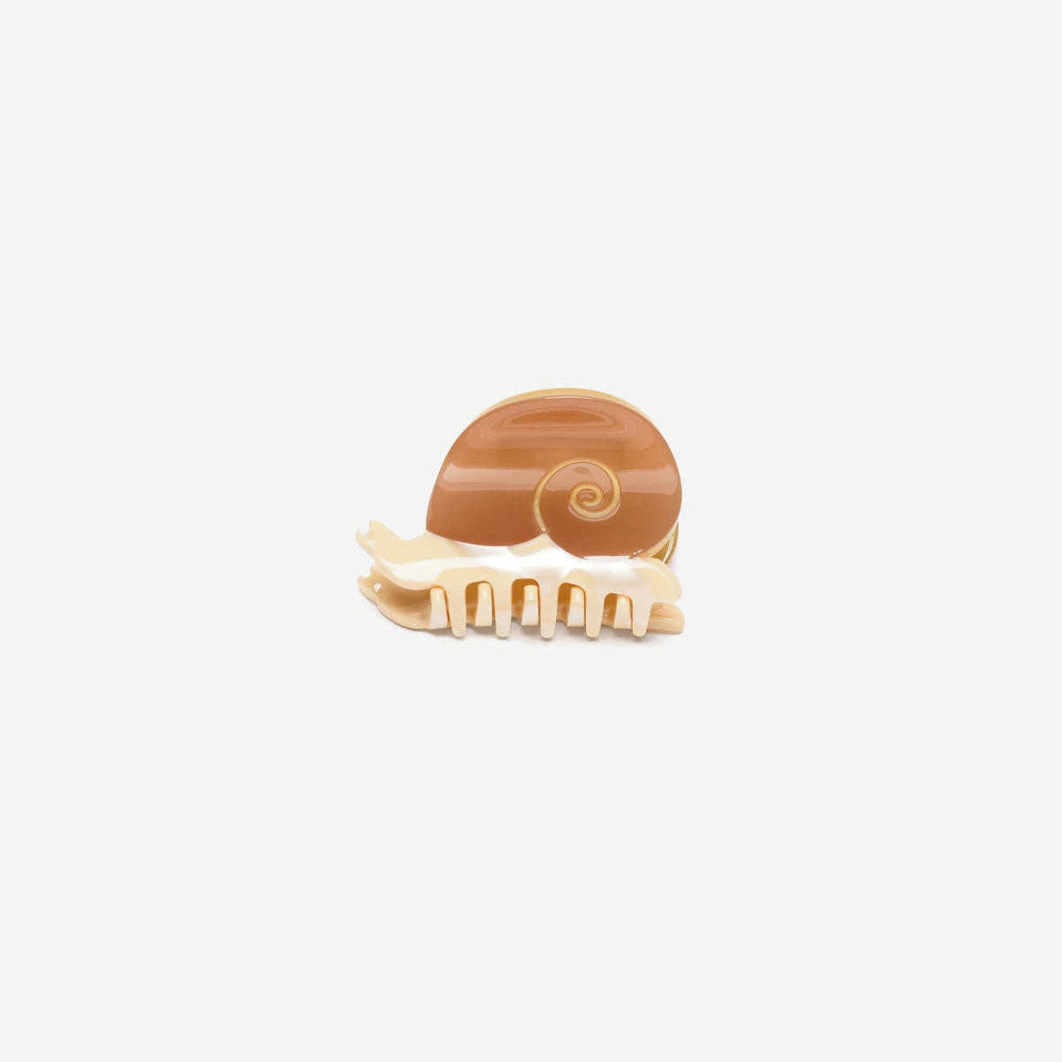 Elegant Mini Snail Hair Claw: Brown Earth Acetate Accessory