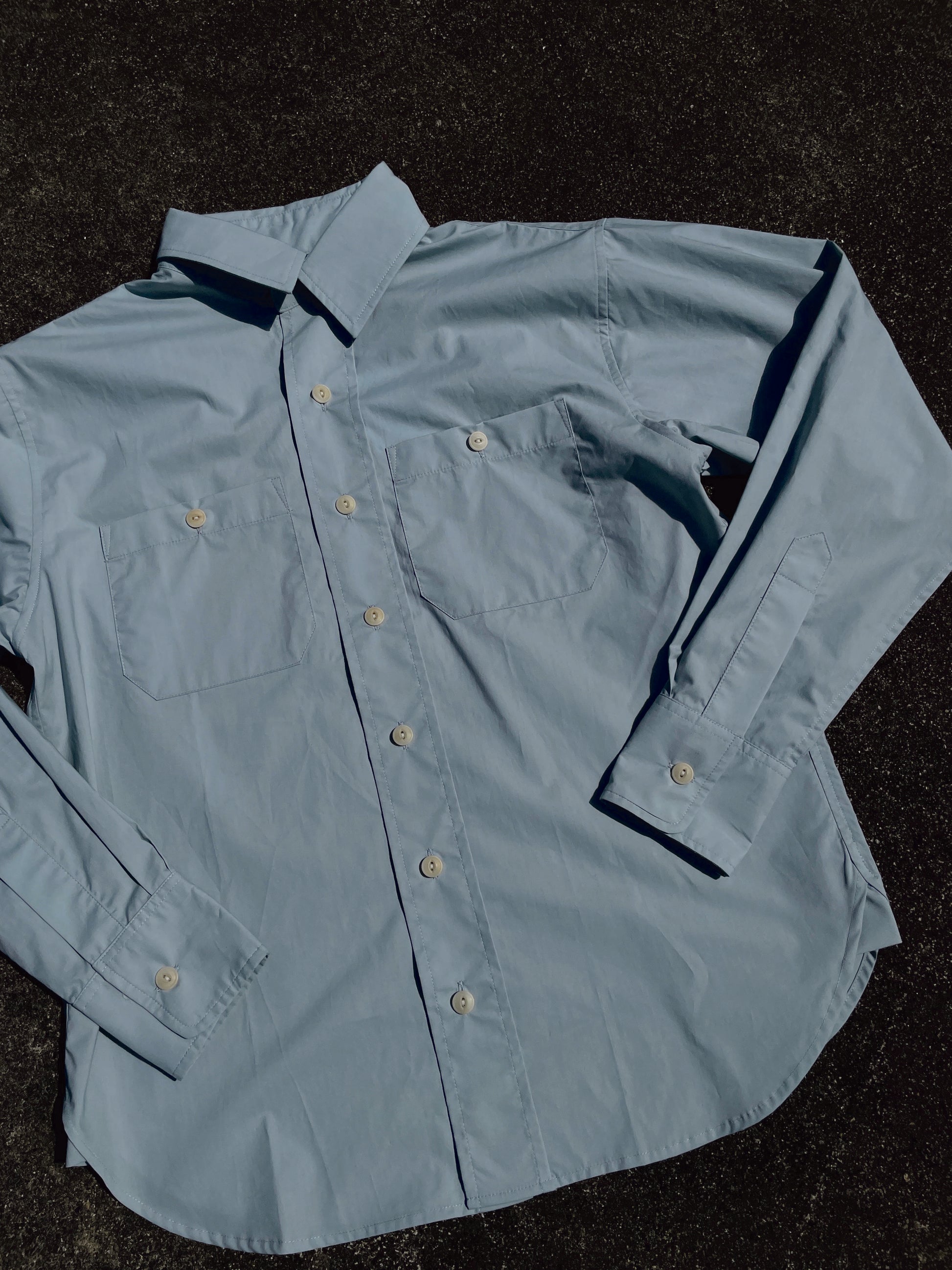 Stylish Blue Poplin Engineer Shirt