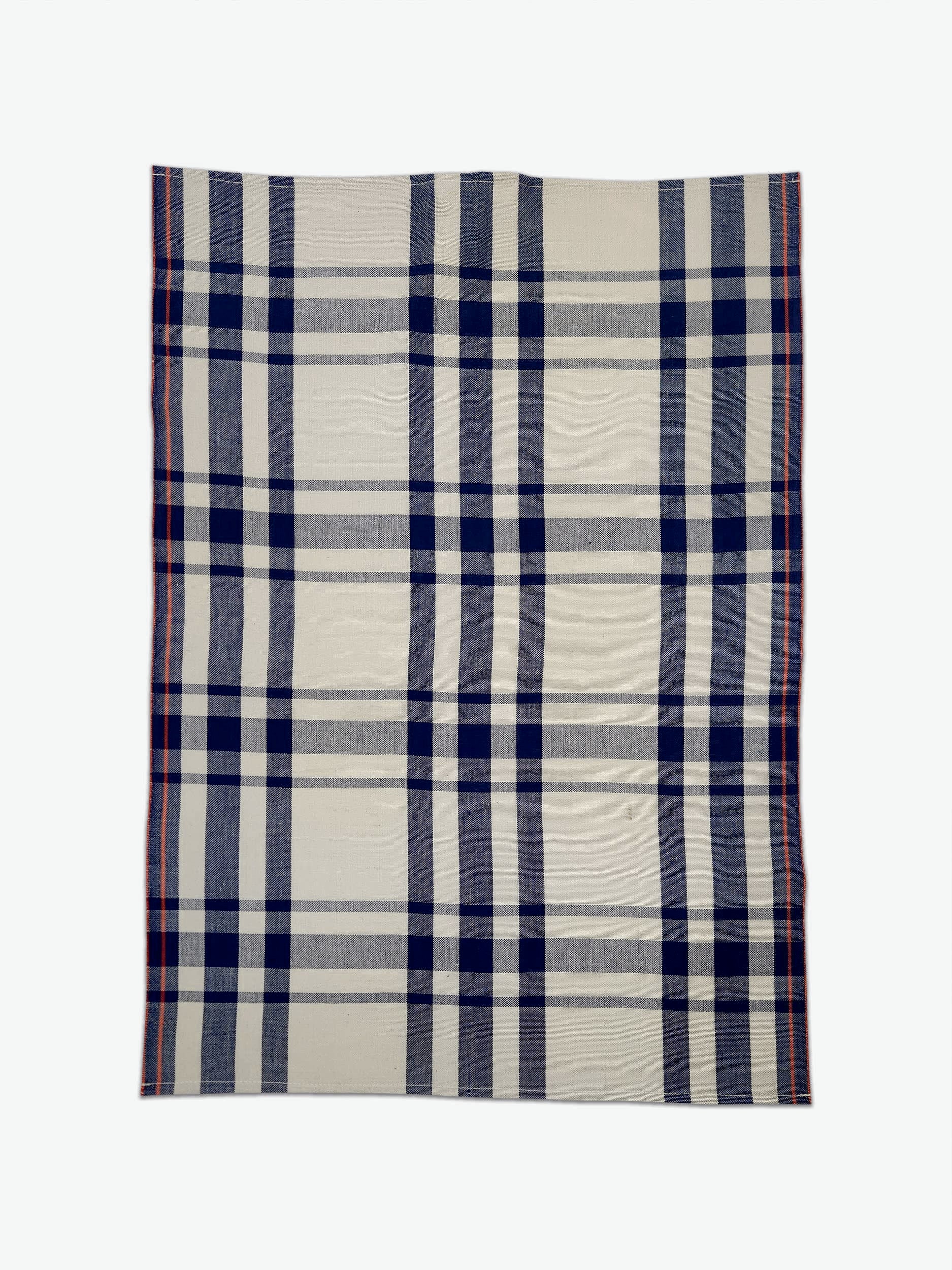 Charming Navy Plaid Cotton Tea Towel