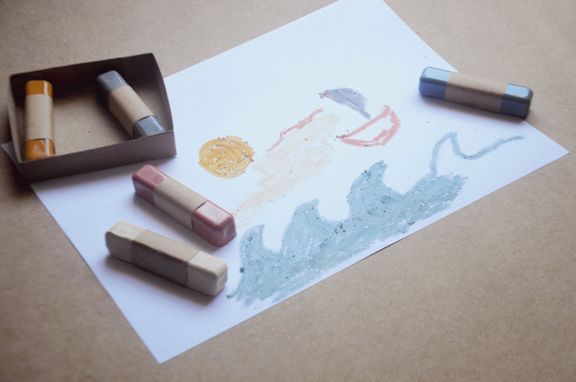All-Natural Beeswax Oil Pastels | Set of 5 in Soft Pastel Hues