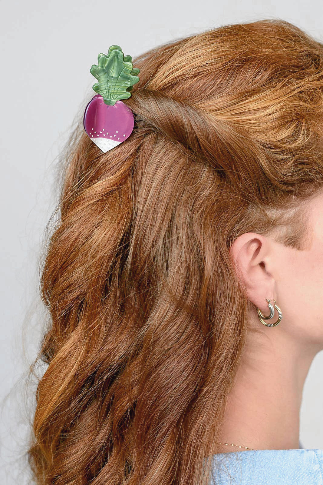 Chic French Radish Rhinestone Acetate Small Hair Claw Clip