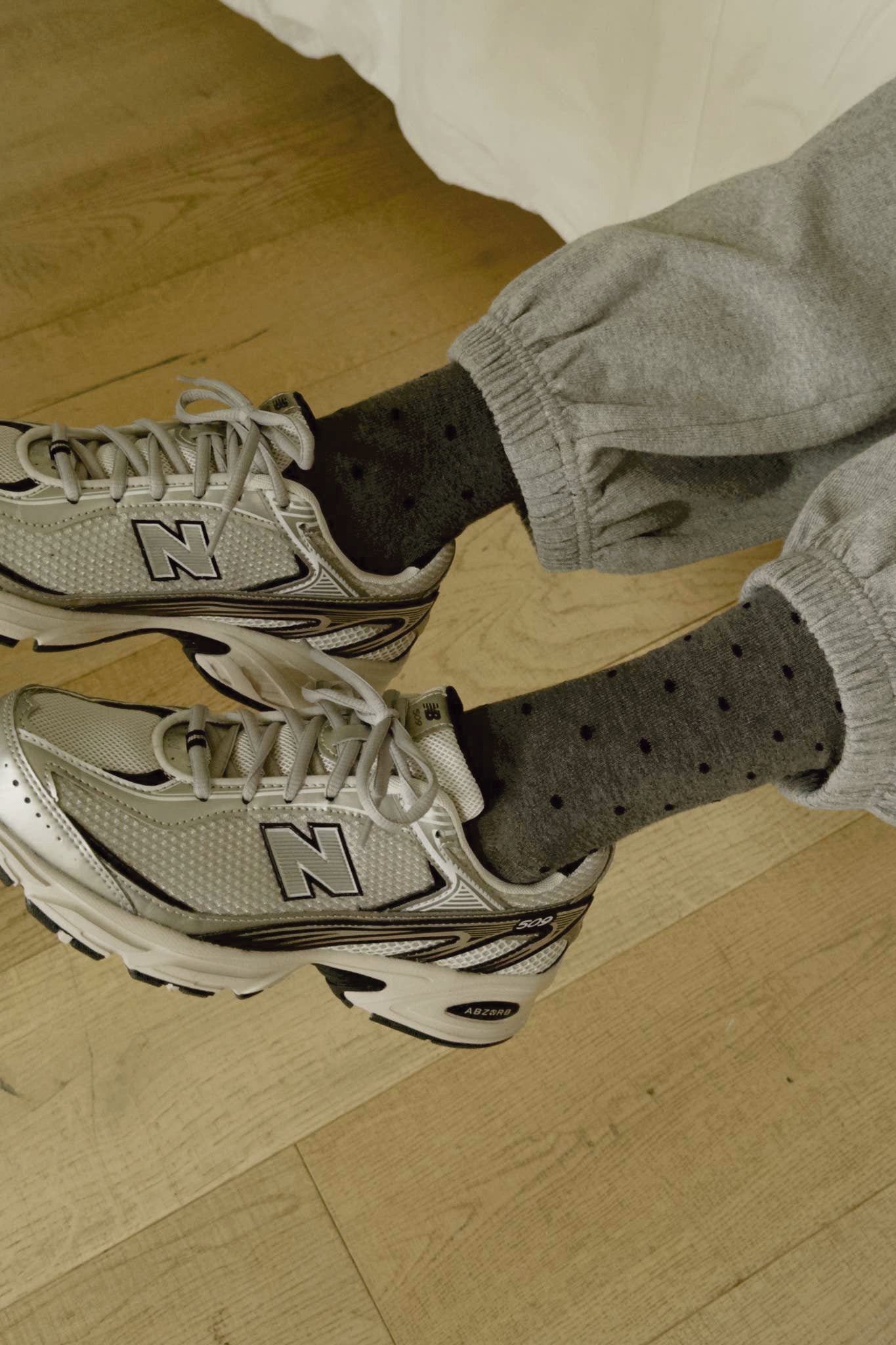 Sneaker Socks: Stylish Charcoal Polka Dot