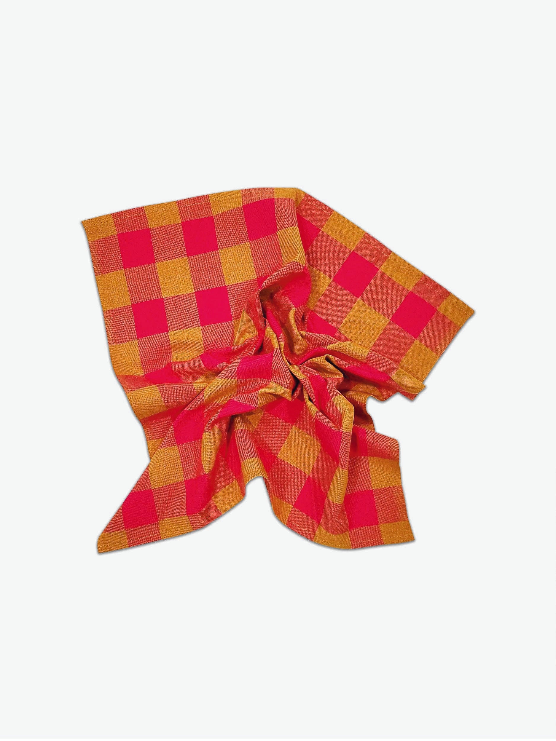 Stylish Big Pink Gingham Napkin Pair