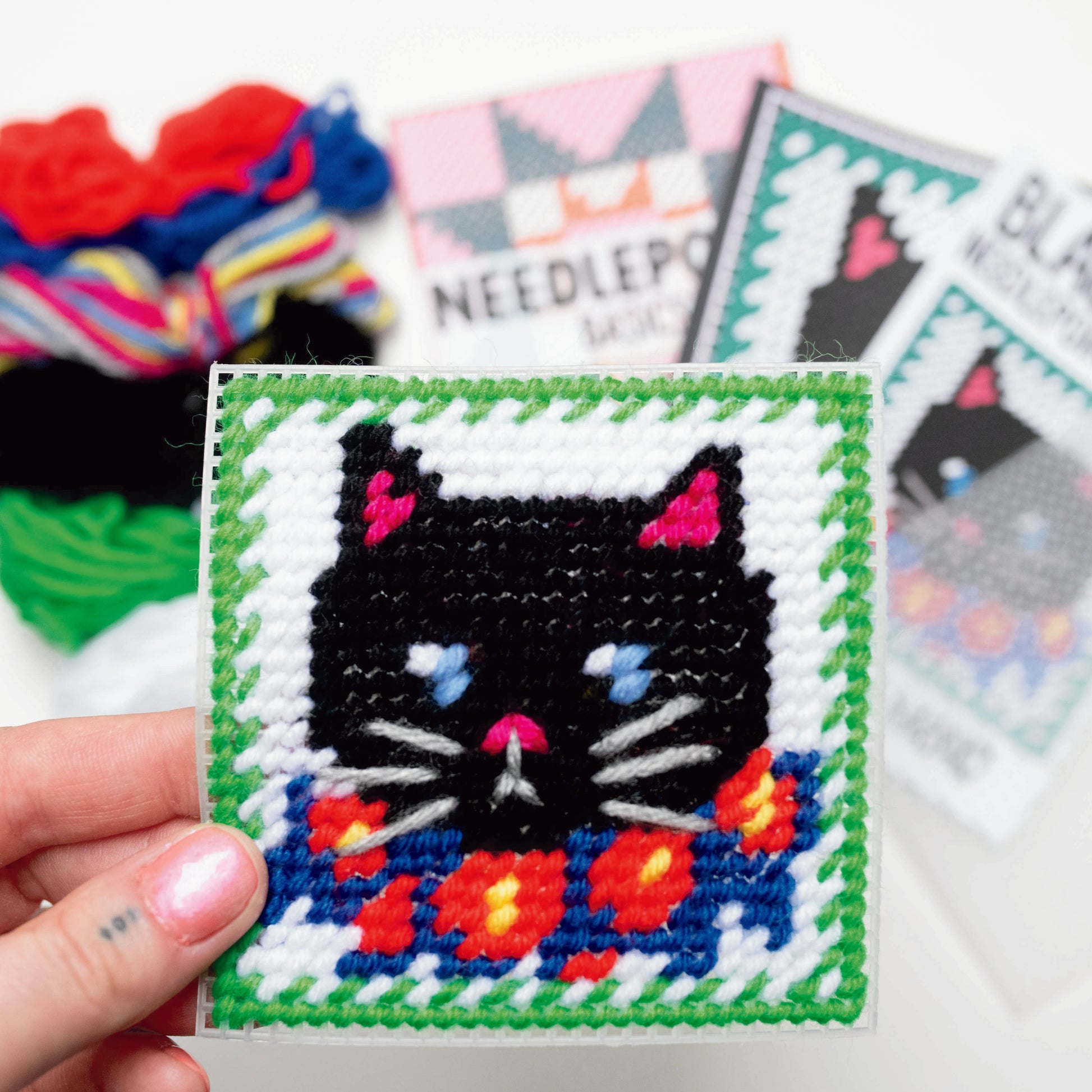 Captivating Black Cat Needlepoint Kit