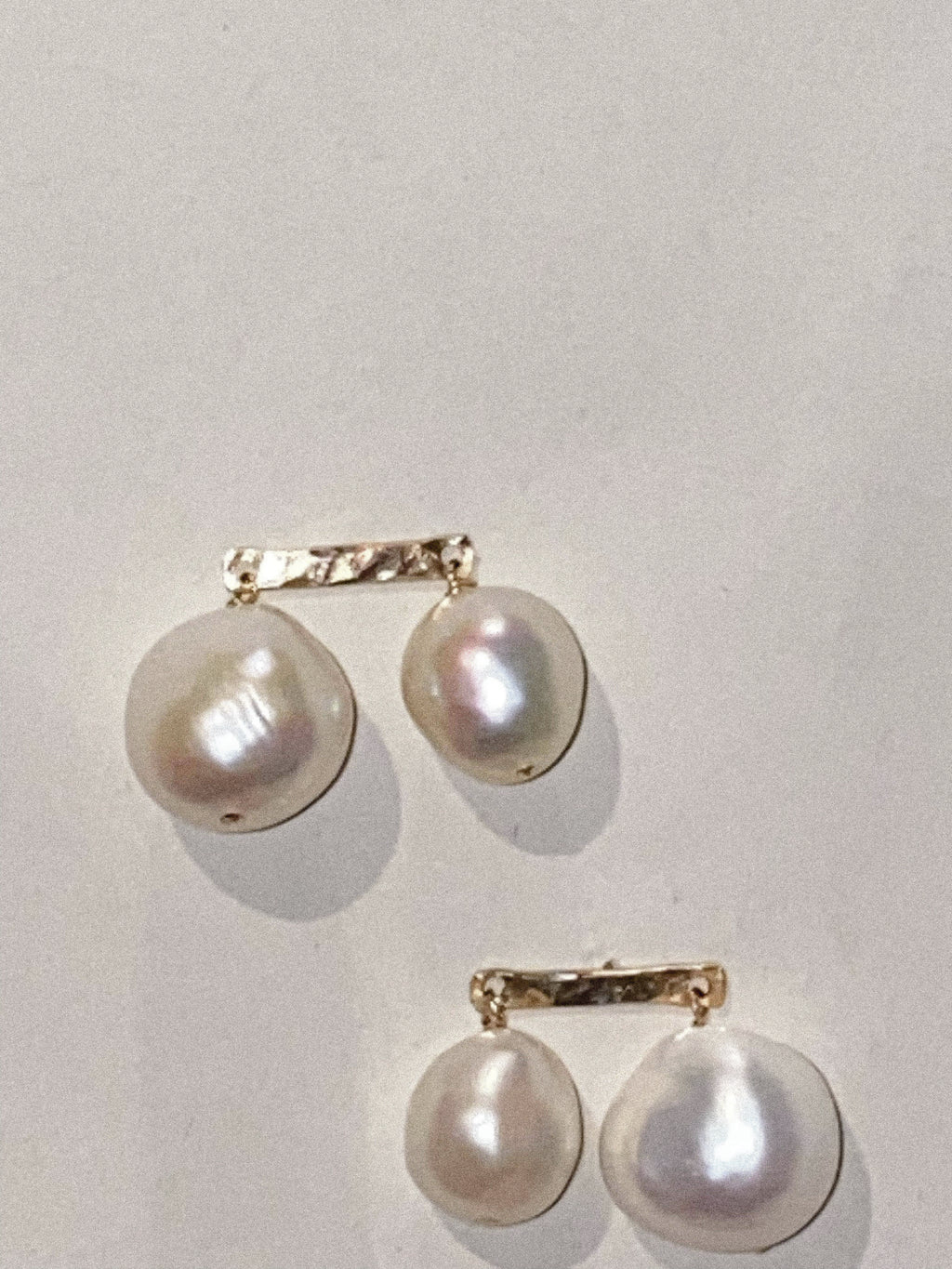 Chic Duet Freshwater Pearl Dangle Earrings: Gold Filled