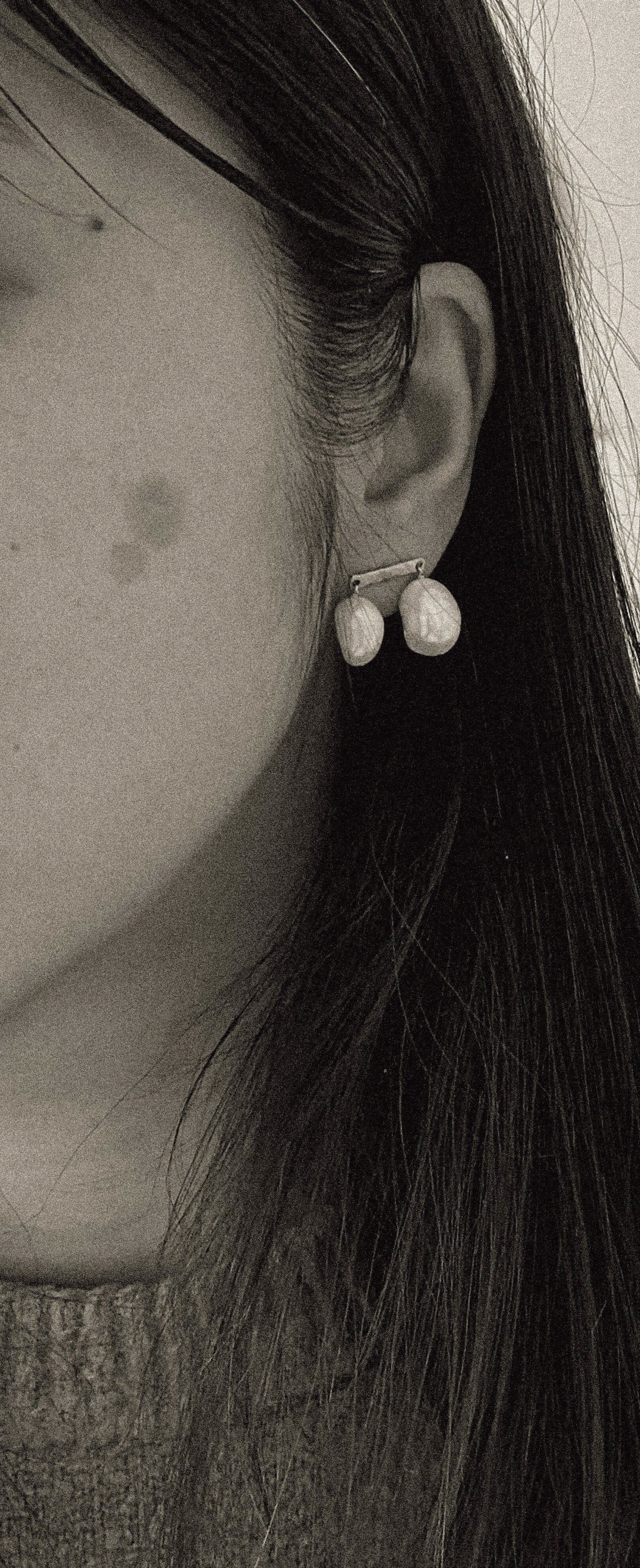 Chic Duet Freshwater Pearl Dangle Earrings: Gold Filled
