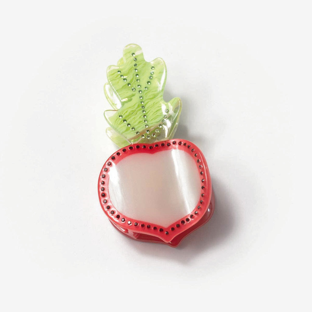 Glamorous Rhinestone Radish Slice Small Acetate Hair Claw