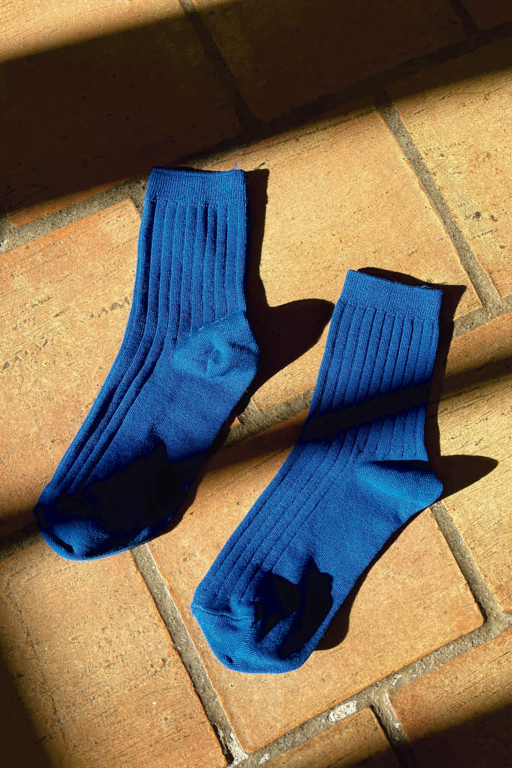 Her Socks in Cobalt