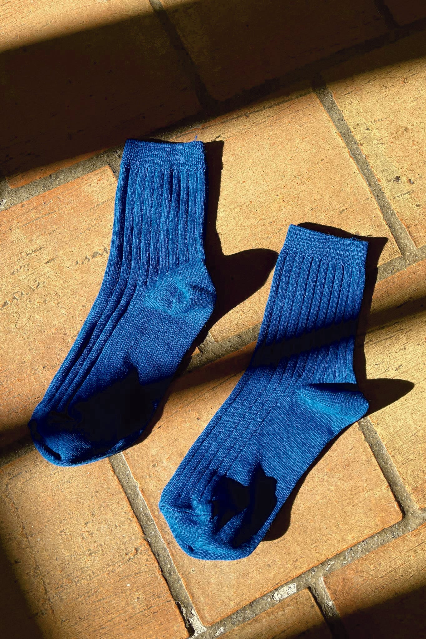 Her Socks in Cobalt