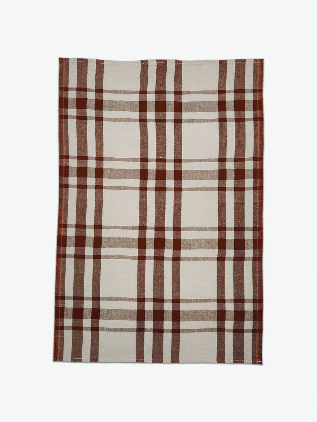 Charming Brown Plaid Cotton Tea Towel