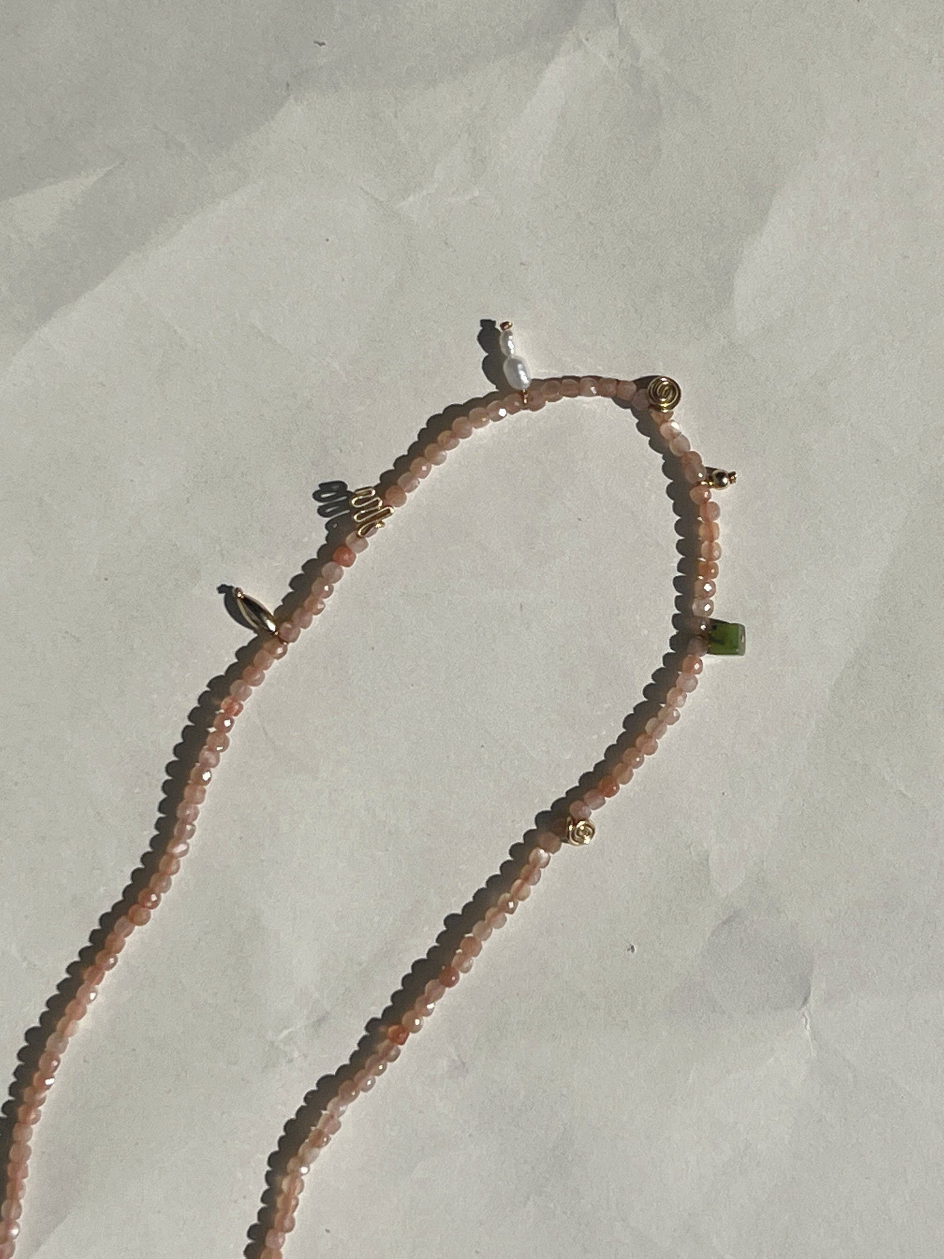 Radiant Medley Necklace in Peach Moonstone