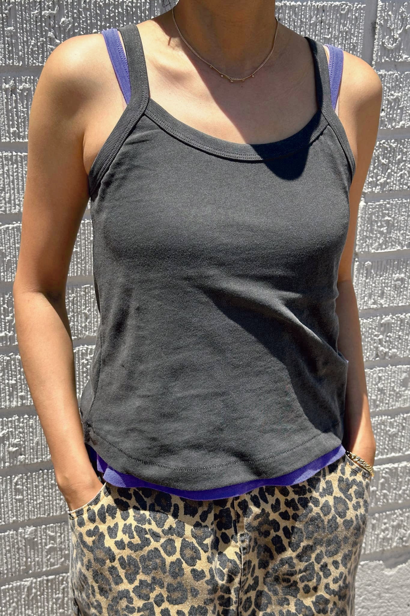Organic Cotton Dana Cami in Vintage Black
