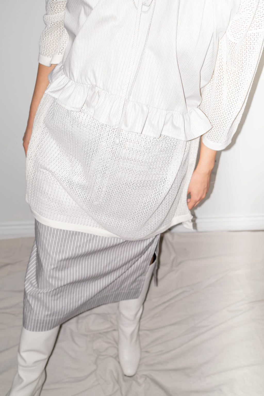 Cruz Skirt: Brown with Multi Stripes