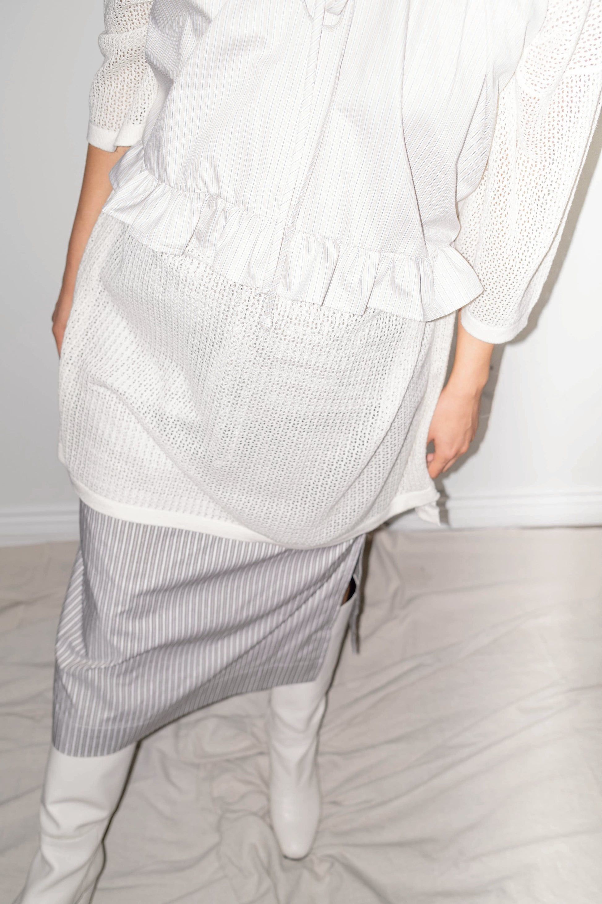 Cruz Skirt: Brown with Multi Stripes