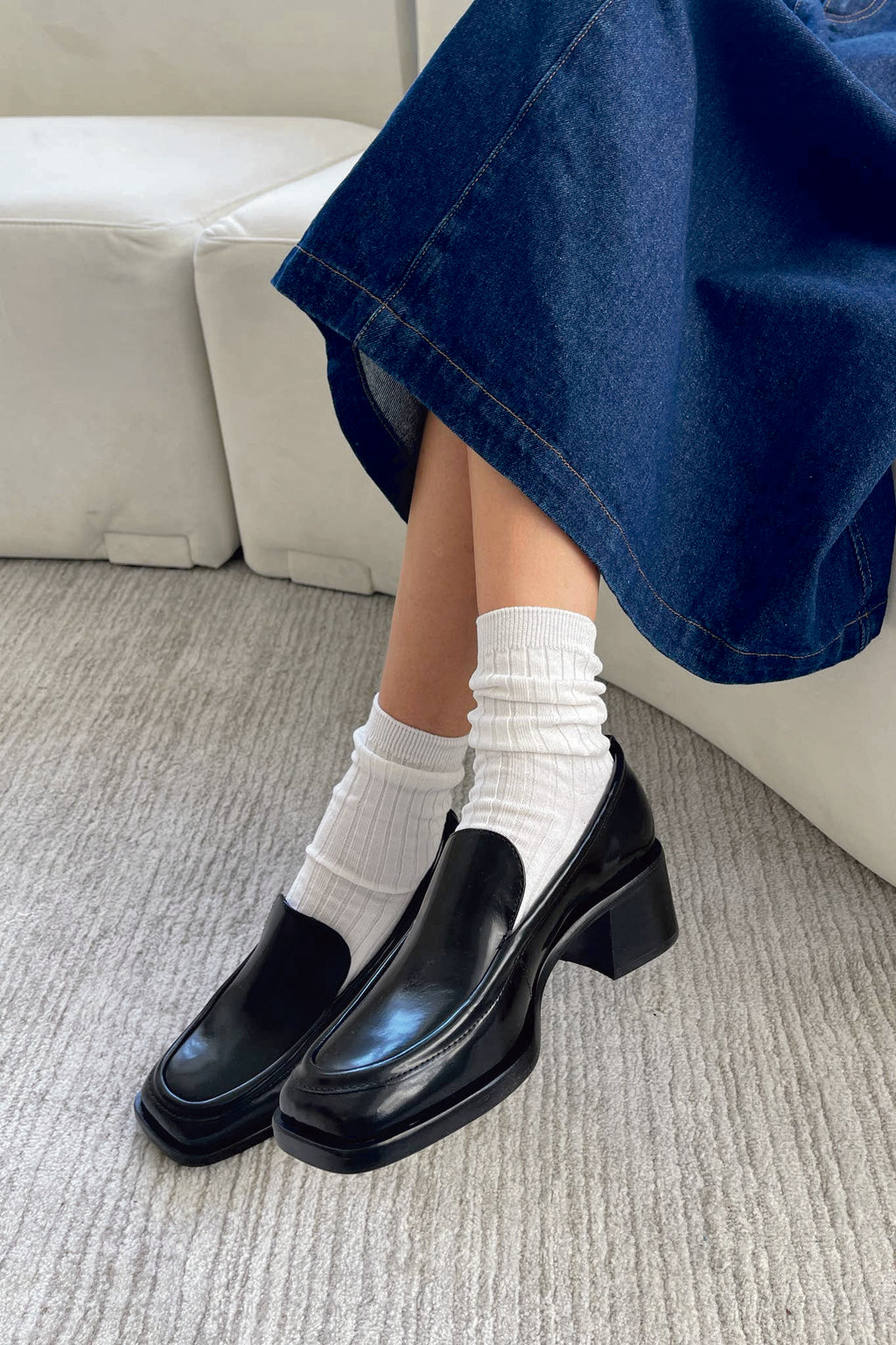 Her Timeless White Socks