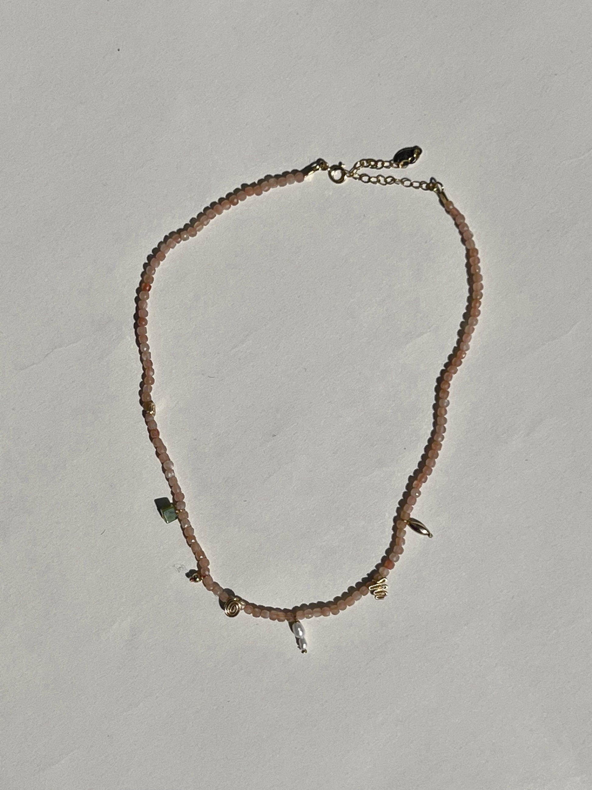 Radiant Medley Necklace in Peach Moonstone