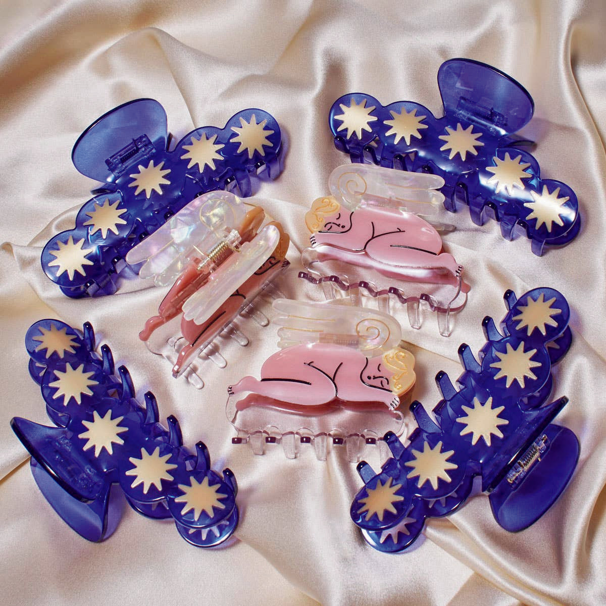 Charming Cherub Angel Christmas Hair Claw with Blonde Hair