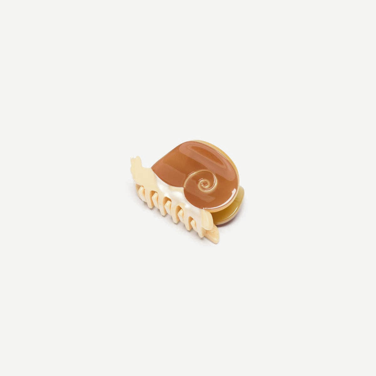 Elegant Mini Snail Hair Claw: Brown Earth Acetate Accessory
