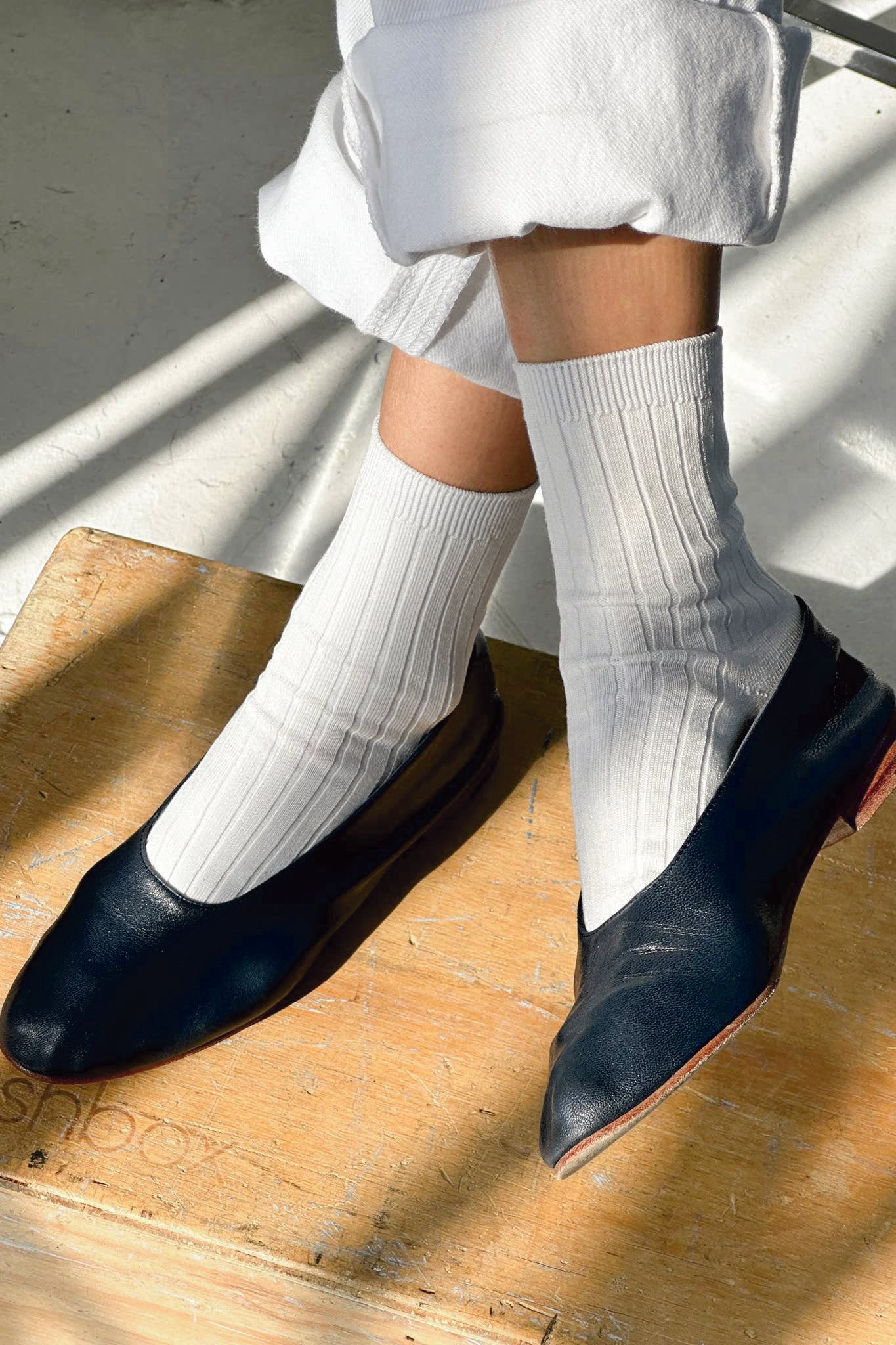 Her Timeless White Socks