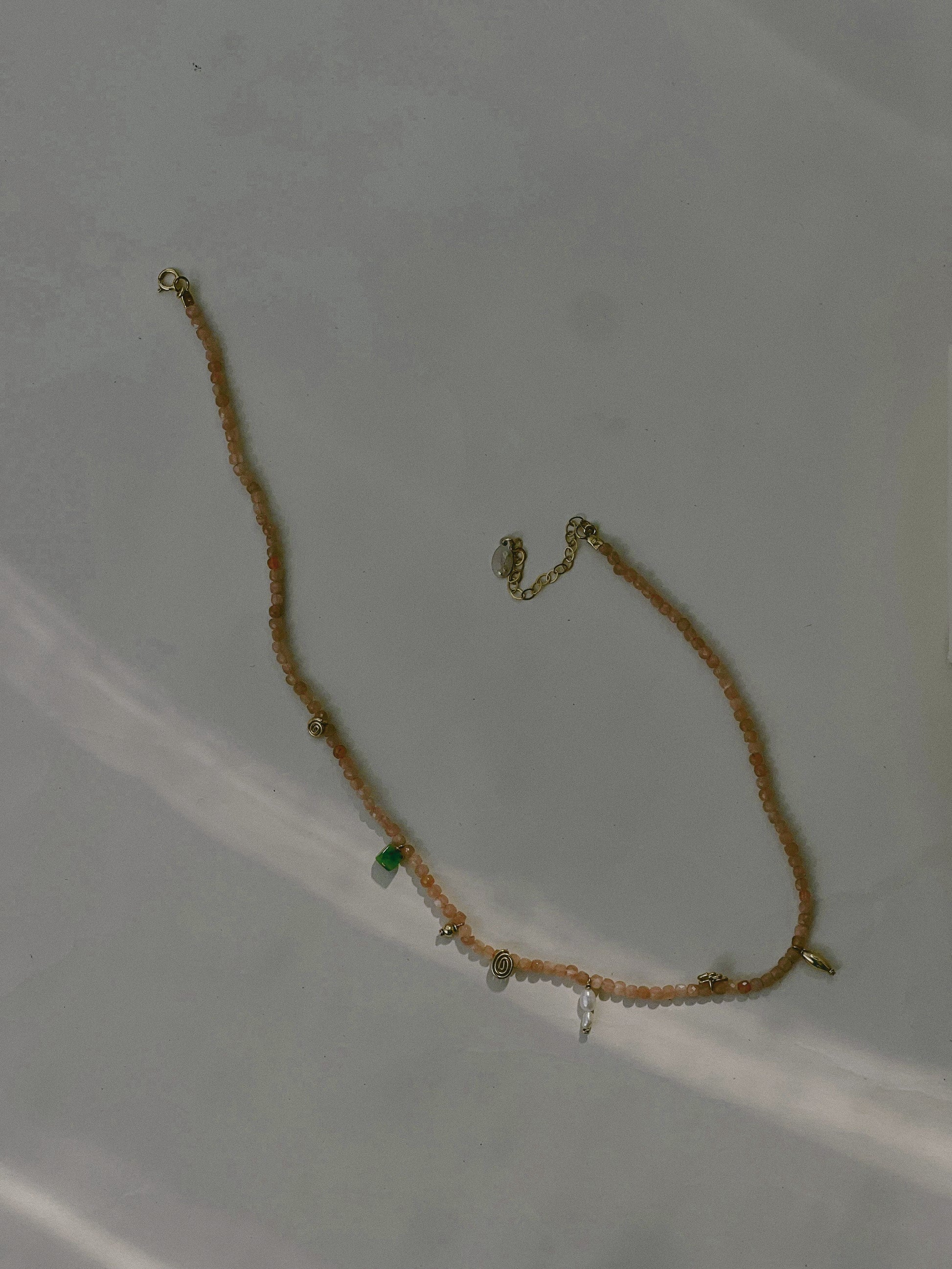 Radiant Medley Necklace in Peach Moonstone