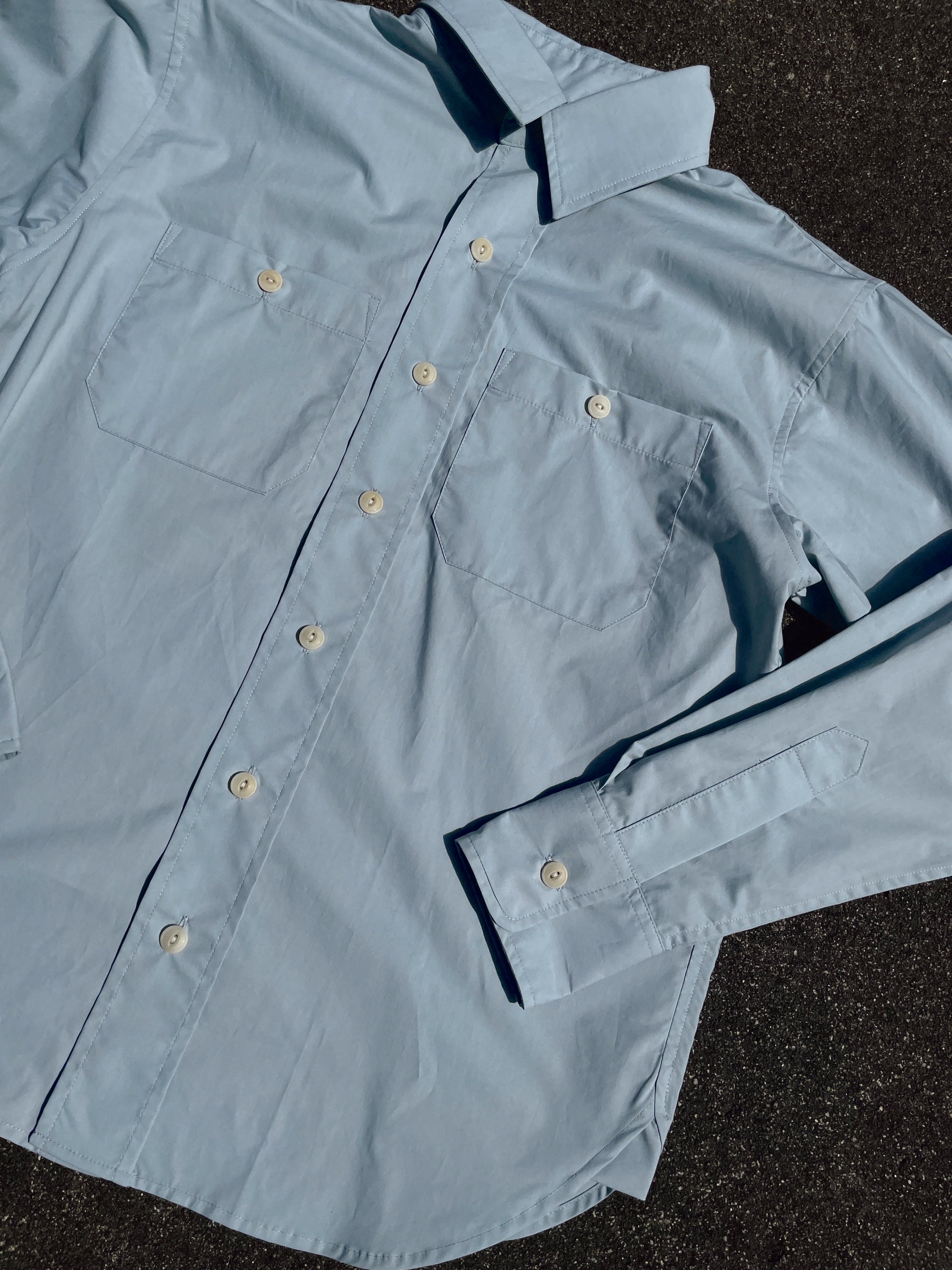 Stylish Blue Poplin Engineer Shirt
