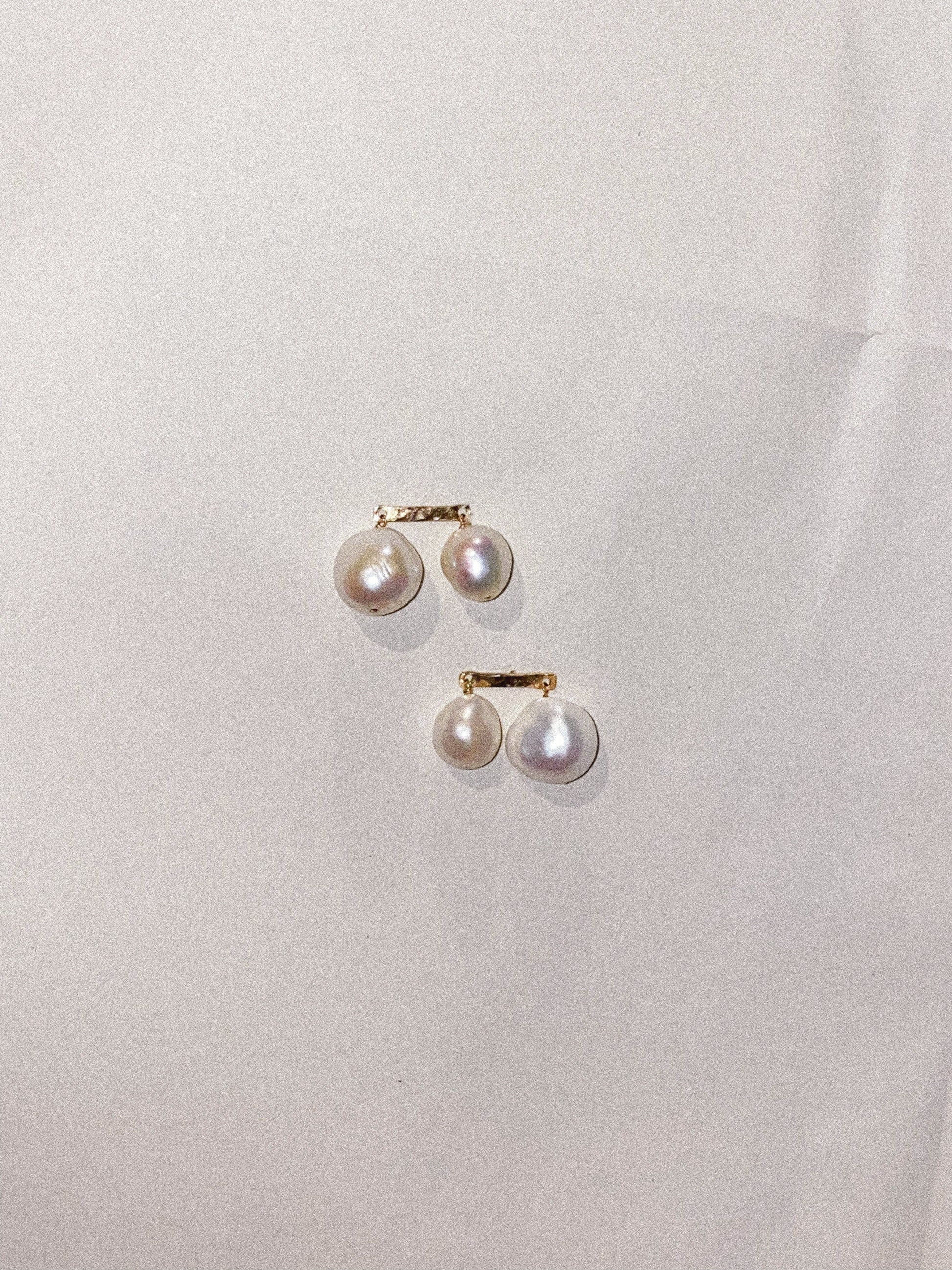 Chic Duet Freshwater Pearl Dangle Earrings: Gold Filled