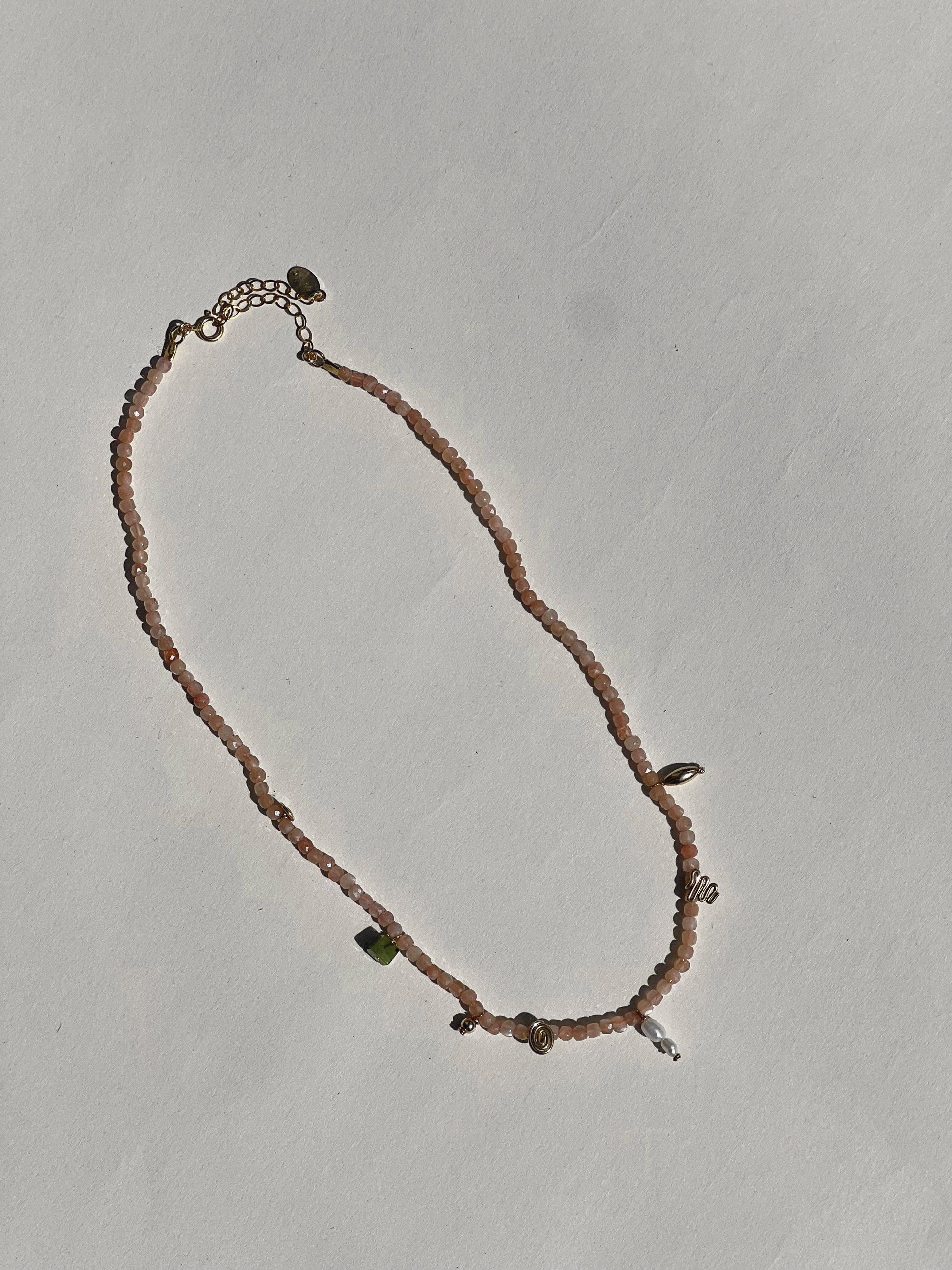 Radiant Medley Necklace in Peach Moonstone