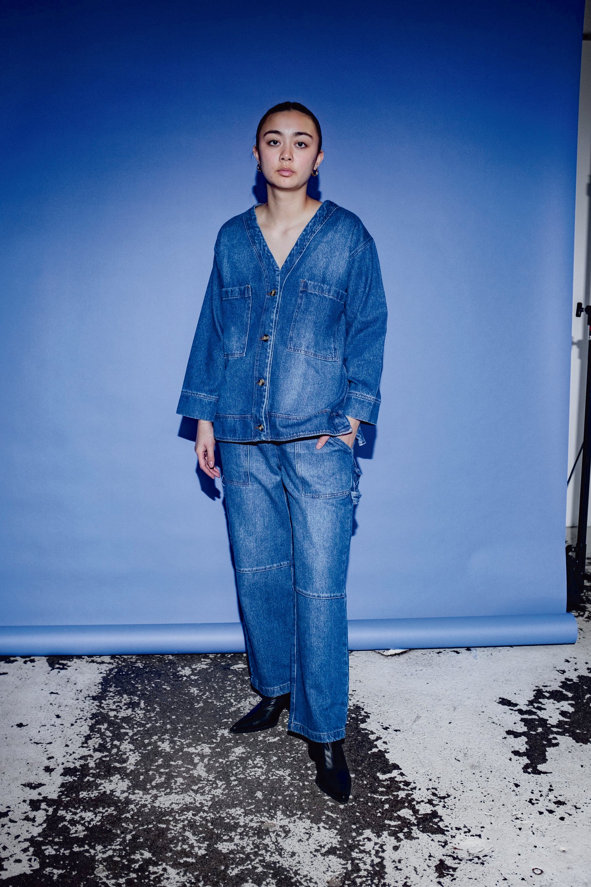 Stylish Miguel Blue Denim Cardigan