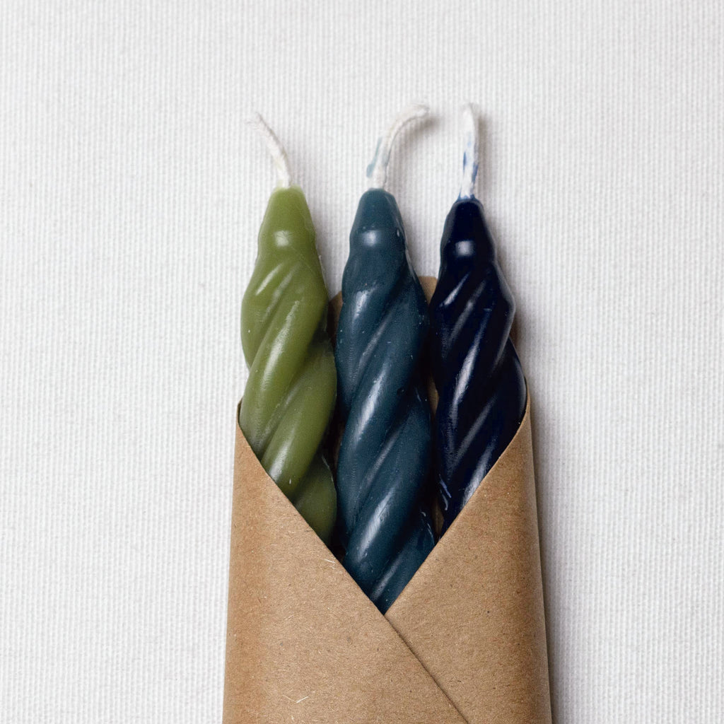 Dusk Beeswax Spirals – Set of 3
