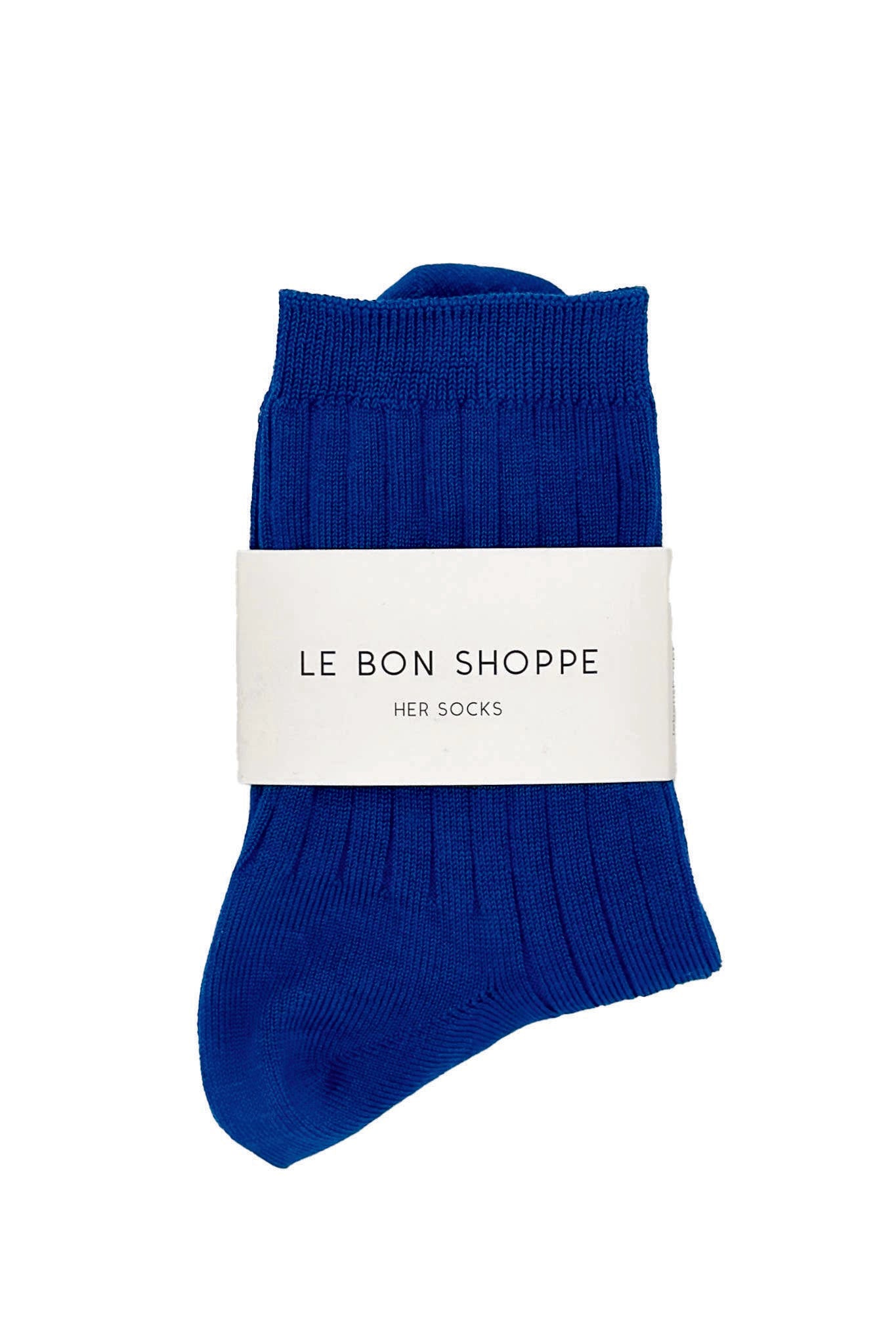 Her Socks in Cobalt