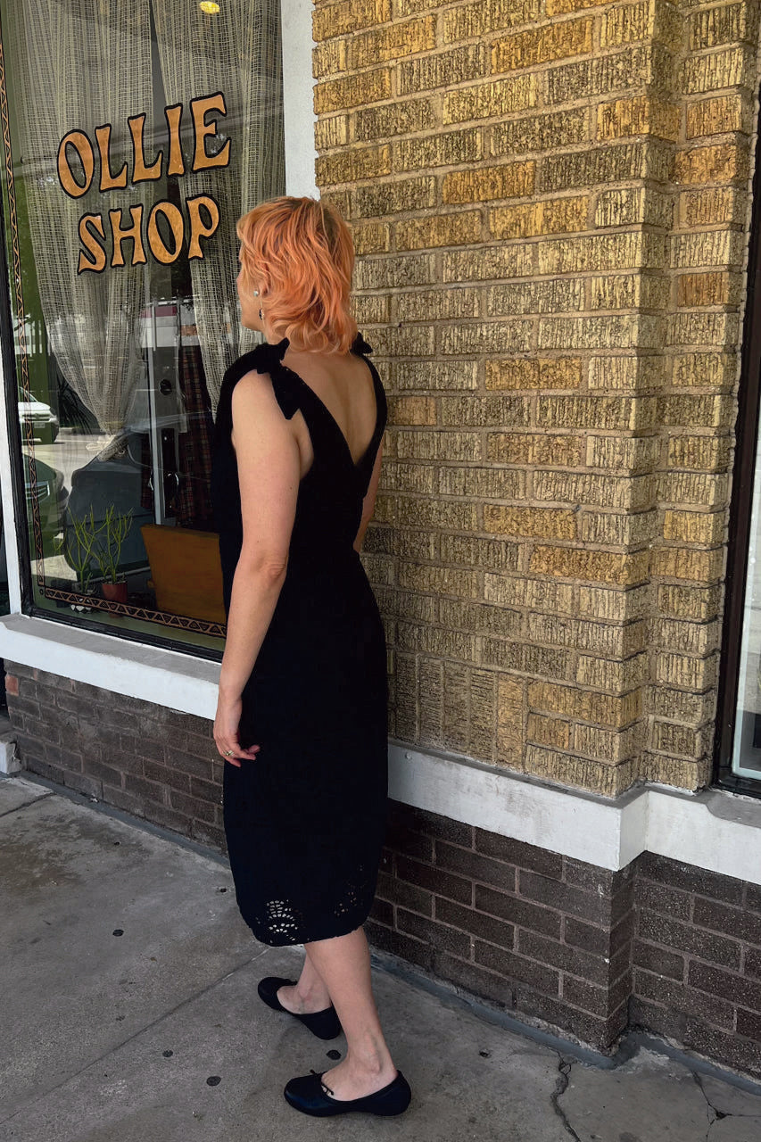 Elegant Seine Dress in Black Eyelet